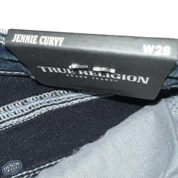 True Religion Women’s JENNIE MID RISE FLAP SKINNY Blue Denim JEAN | NEW/NWT!! - Picture 8 of 16